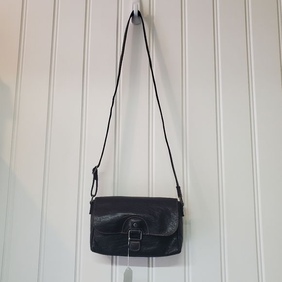 Black Leather Crossbody Purse 👛 - Picture 3 of 16